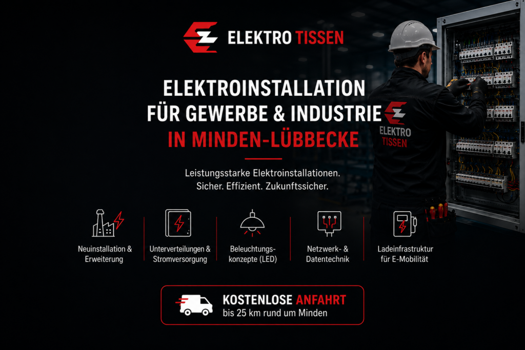 elektroinstallationen für gewerbe und industrie vom elektromeisterbetrieb heinrich tissen im kreis minden lübbecke und darüber hinaus in nrw und niedersachsen 2